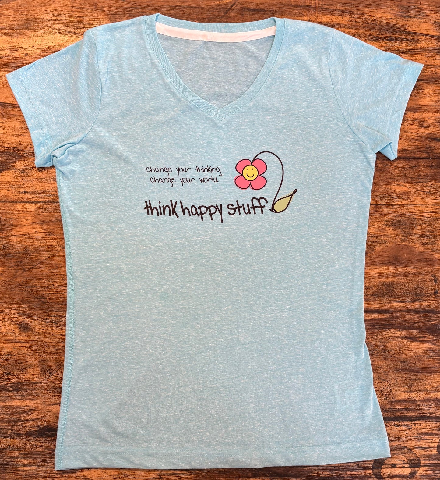 V- Neck Carribean Melange t-shirt