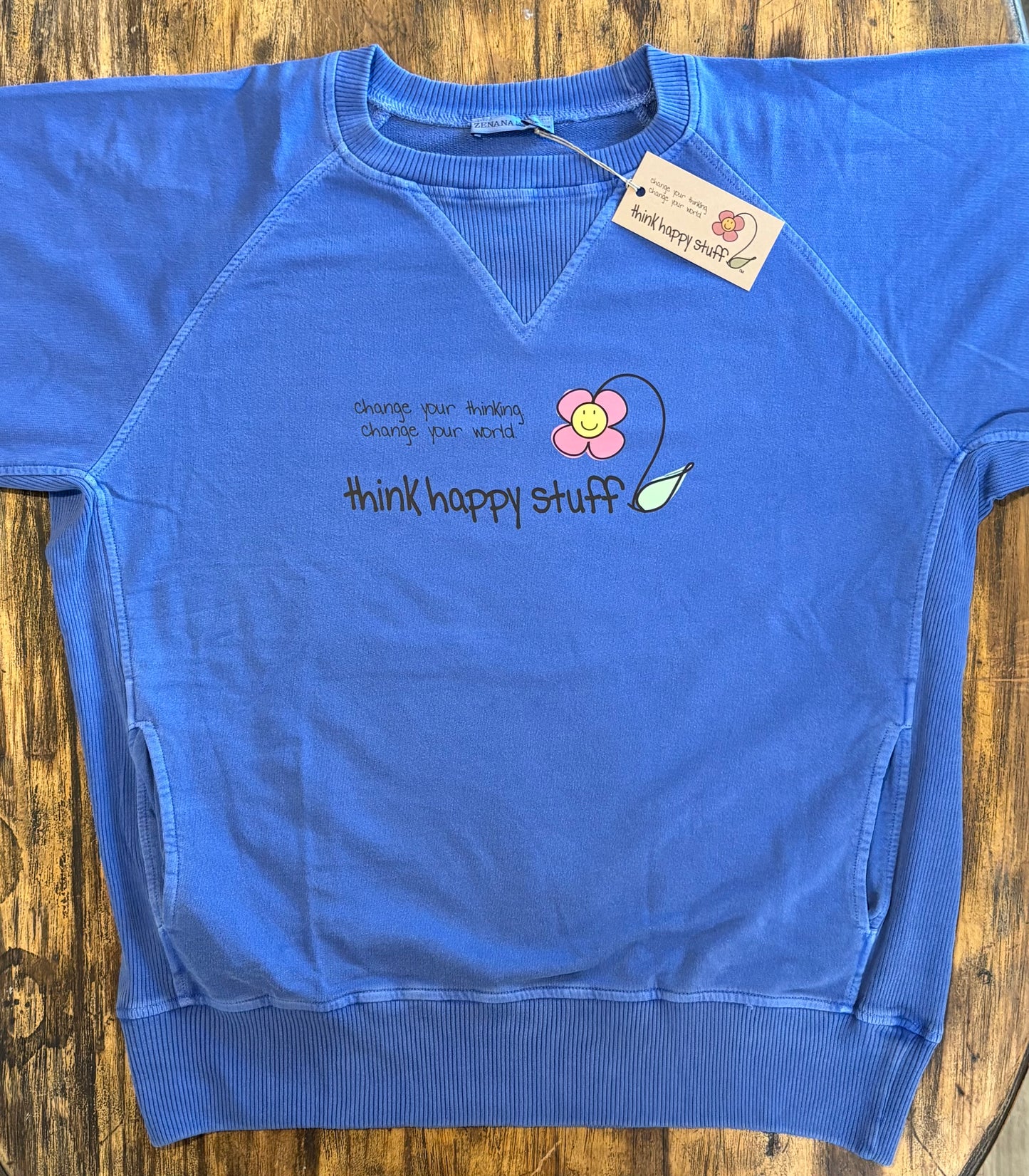 Vintage wash sweatshirt w/t pockets